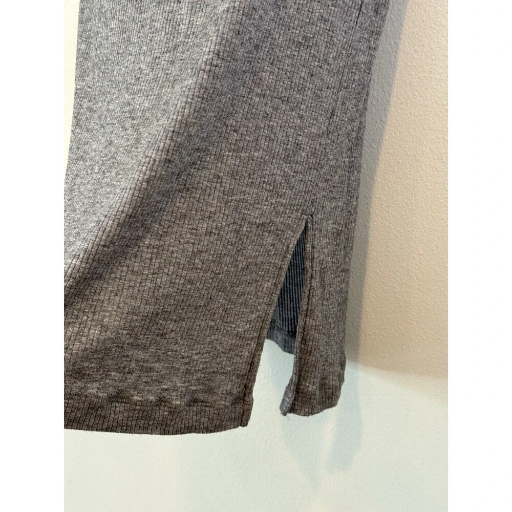 Madewell Ribbed Midi Dress Medium Heathered Gray Laine Wool Blend